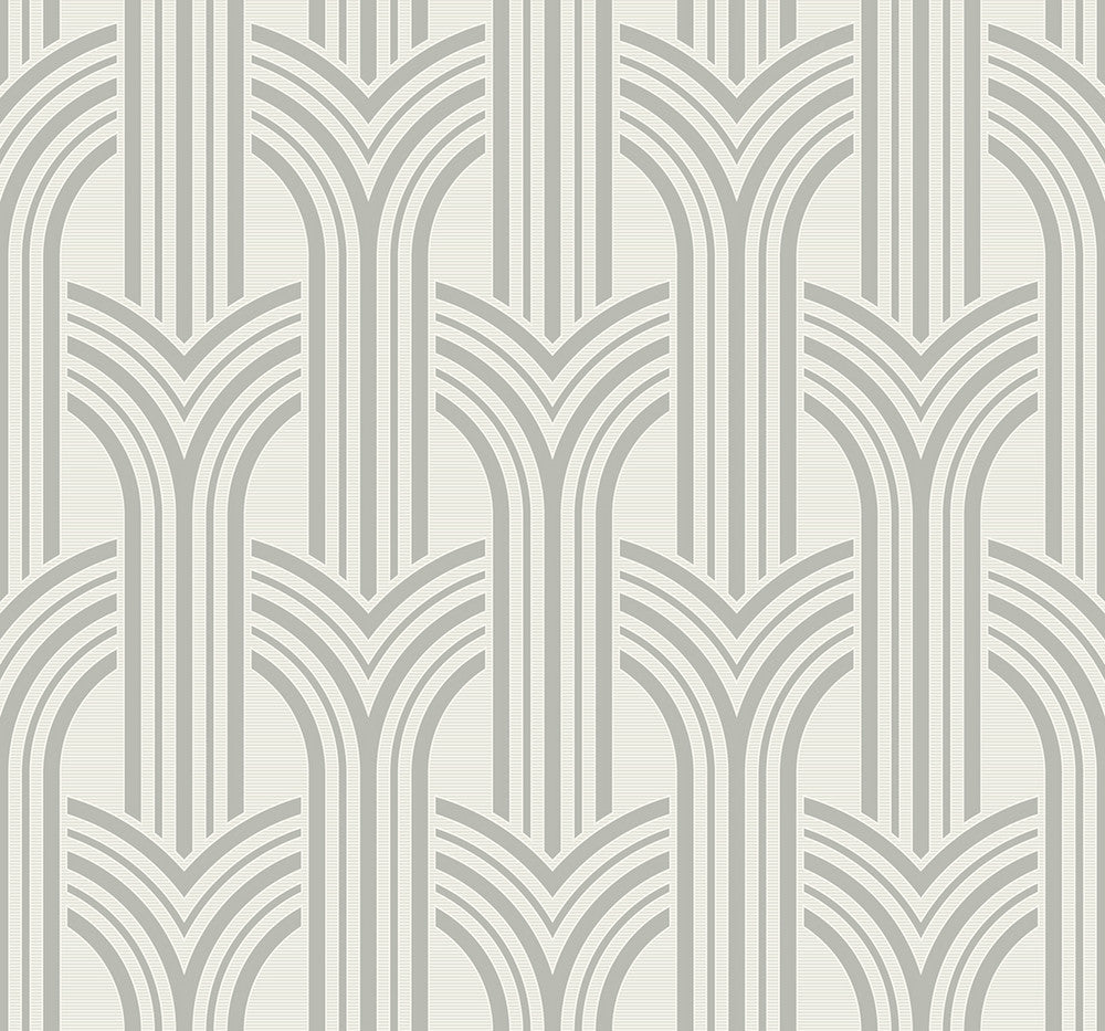 Broadway Arches Chrome by Seabrook Wallpaper Deco 2 United States 60.75 12.6" 27" - Fabric Carolina -