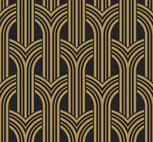 Broadway Arches Antique Gold by Seabrook Wallpaper