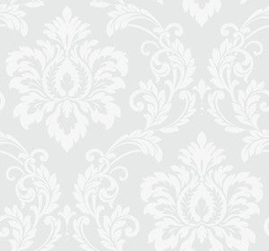 Deco Damask Frosty by Seabrook Wallpaper