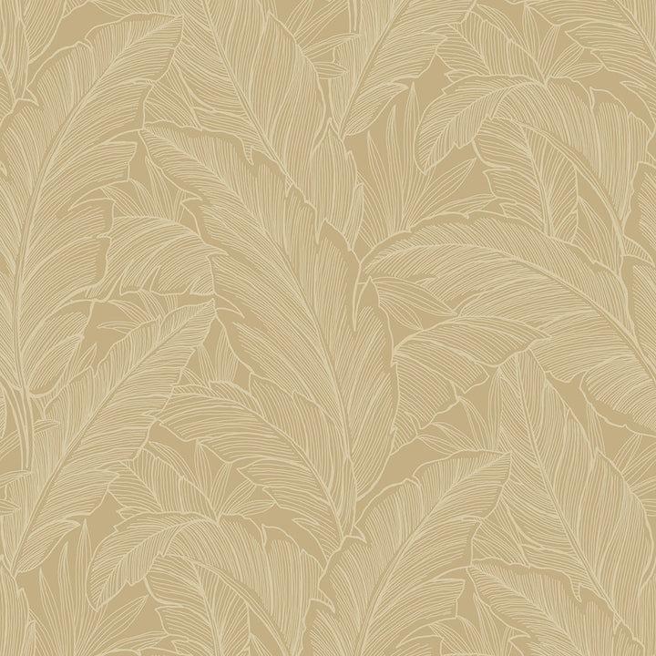 Deco Banana Leaf Old Gold by Seabrook Wallpaper Deco 2 United States 60.75 18" 27" - Fabric Carolina -
