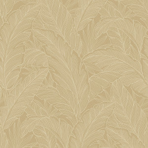 Deco Banana Leaf Old Gold by Seabrook Wallpaper