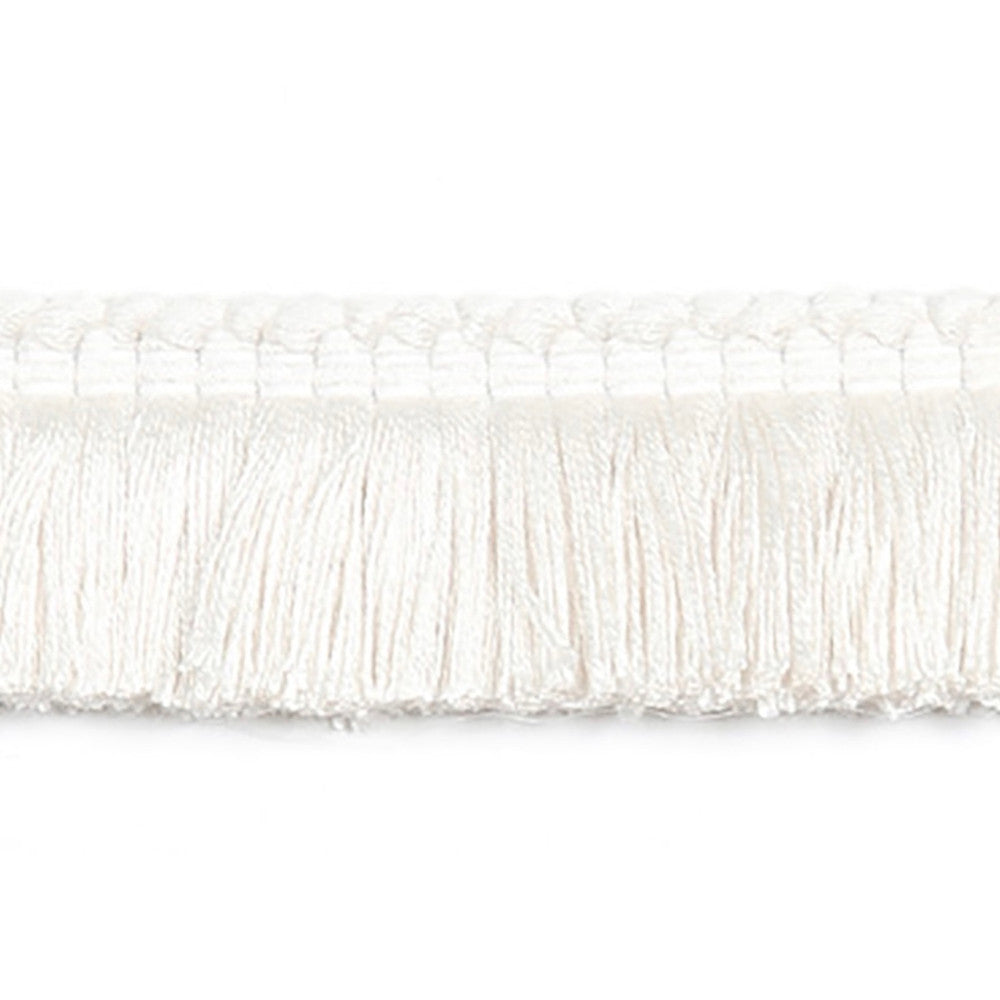 Hellenic Key Brushed Fringe White by Europatex Fabric Hellenic 97% Fibranne, 2% Polyester, 1% Nylon 1.25 inches - Fabric Carolina -