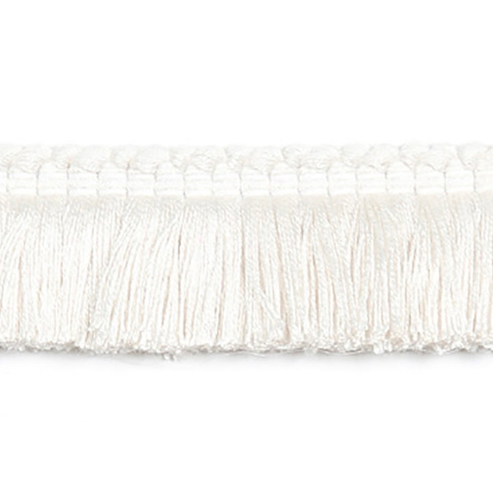 Hellenic Key Brushed Fringe White by Europatex Fabric Hellenic 97% Fibranne, 2% Polyester, 1% Nylon 1.25 inches - Fabric Carolina -