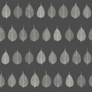 Greenhouse Charcoal Leaves Wallpaper by ESTA Home