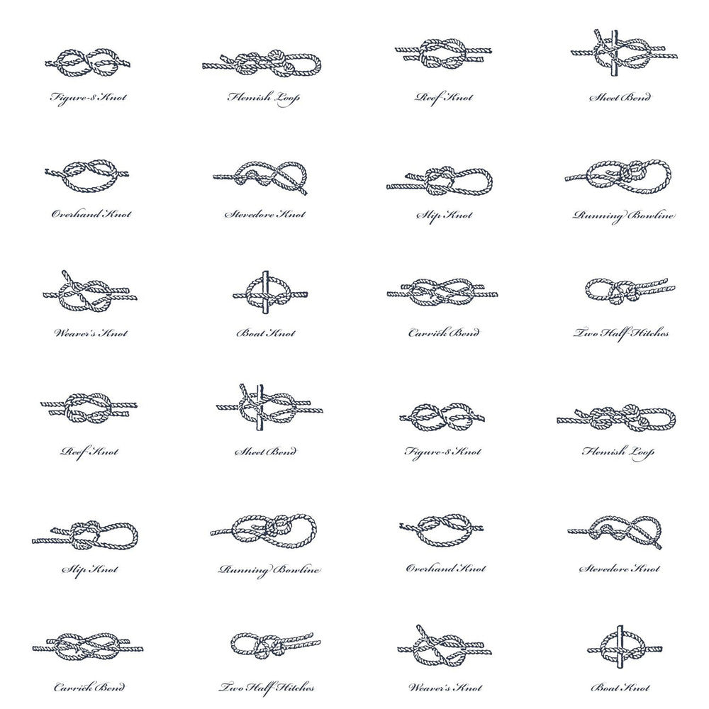 Marius Off White Sailors Knots Wallpaper by ESTA Home Design Department Covers about 56.4 square feet 20.5-in by 33-ft long roll Unpasted 20.9 - Fabric Carolina -