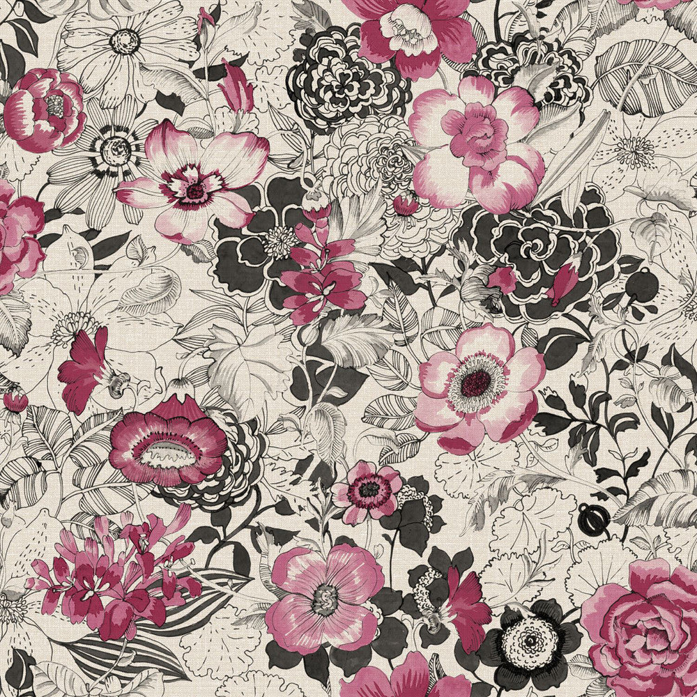 Penny Pink Floral Wallpaper by ESTA Home Design Department Covers about 56.4 square feet 20.5-in by 33-ft long roll Unpasted 20.9 - Fabric Carolina -