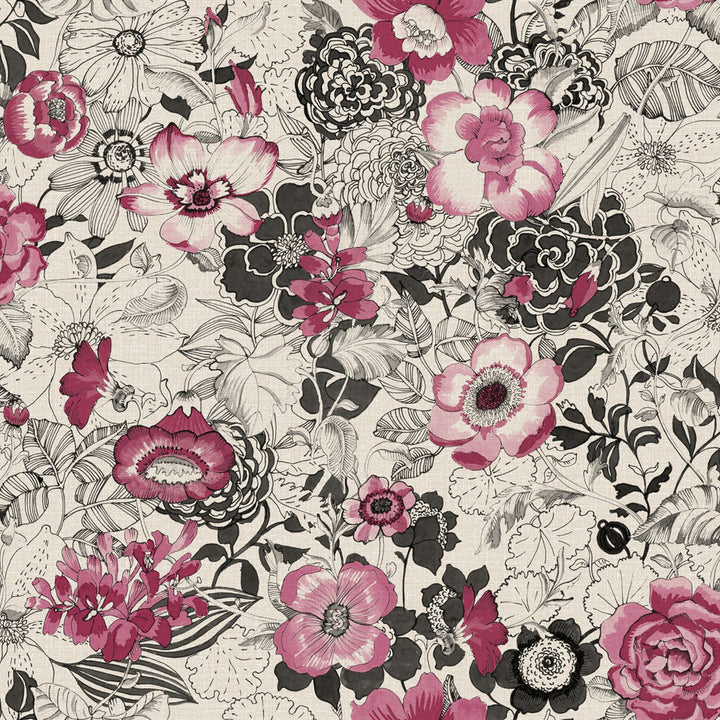 Penny Pink Floral Wallpaper by ESTA Home Design Department Covers about 56.4 square feet 20.5-in by 33-ft long roll Unpasted 20.9 - Fabric Carolina -