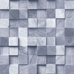Tevye Blue Wood Geometric Wallpaper by ESTA Home