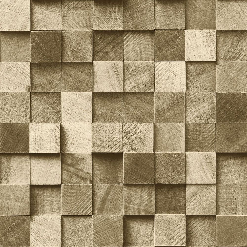 Tevye Gold Wood Geometric Wallpaper by ESTA Home Design Department Covers about 56.4 square feet 20.5-in by 33-ft long roll Unpasted 20.9 - Fabric Carolina -