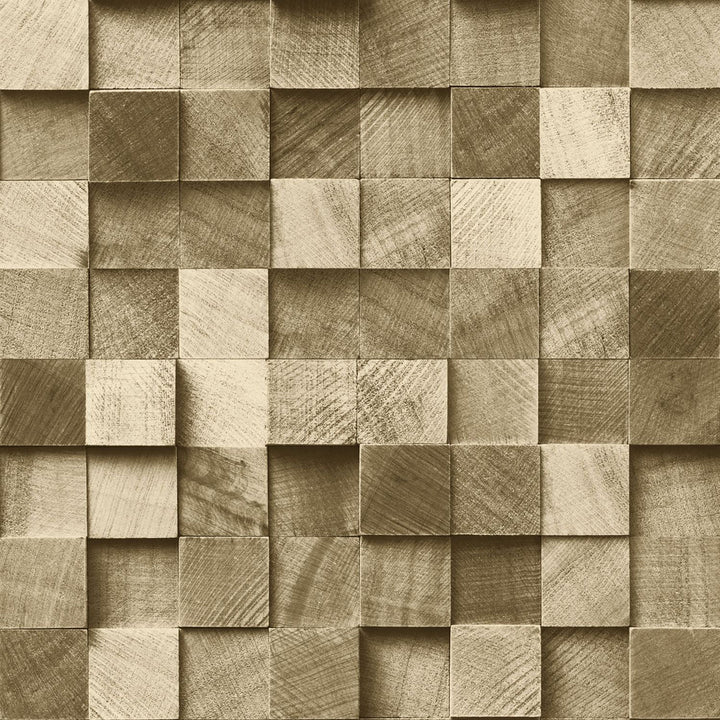 Tevye Gold Wood Geometric Wallpaper by ESTA Home Design Department Covers about 56.4 square feet 20.5-in by 33-ft long roll Unpasted 20.9 - Fabric Carolina -
