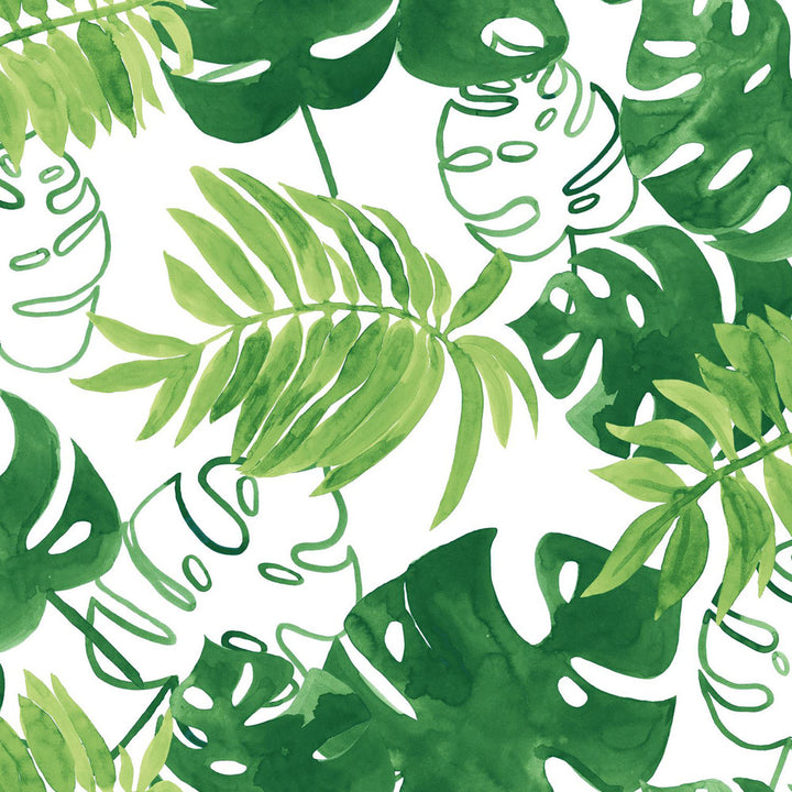 Patti Green Leaves Wallpaper by ESTA Home Design Department Covers about 56.4 square feet 20.5-in by 33-ft long roll Unpasted 20.9 - Fabric Carolina -