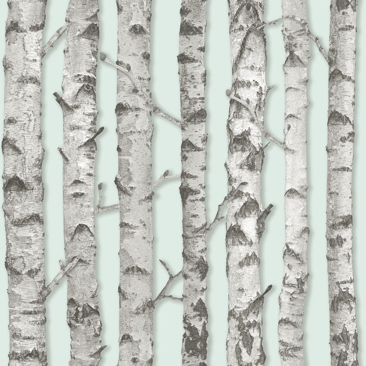 Merman Mint Birch Tree Wallpaper by ESTA Home Design Department Covers about 56.4 square feet 20.5-in by 33-ft long roll Unpasted 20.9 - Fabric Carolina -