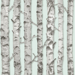 Merman Mint Birch Tree Wallpaper by ESTA Home