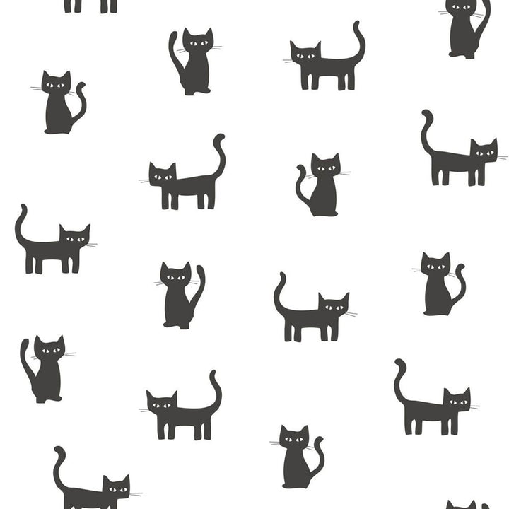 Salem Black Kittens Wallpaper by ESTA Home Design Department Covers about 57.5 square feet 20.9-in by 33-ft long roll Unpasted 20.9 - Fabric Carolina -
