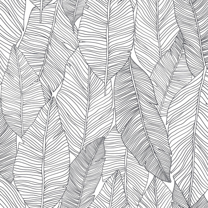 Thuy Grey Banana Leaves Wallpaper by ESTA Home Design Department Covers about 56.4 square feet 20.5-in by 33-ft long roll Unpasted 20.9 - Fabric Carolina -