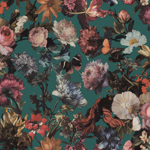 Zarinda Sea Green Flowers Wallpaper by ESTA Home