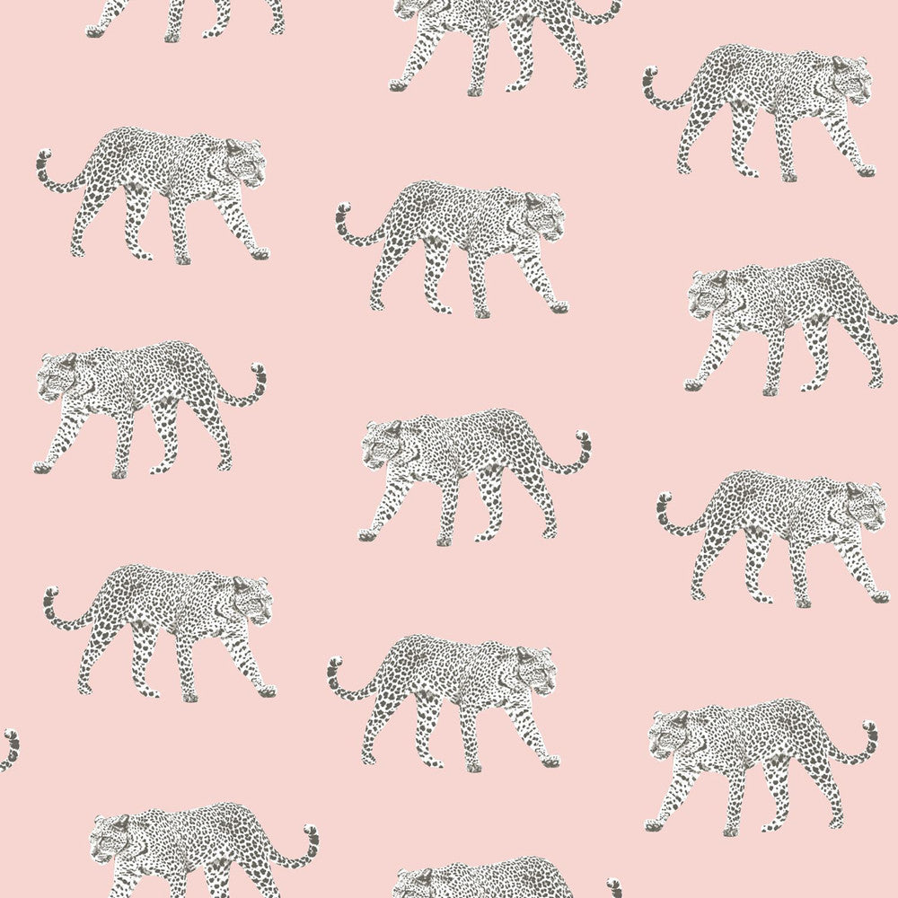 Prowl Pink Jaguars Wallpaper by ESTA Home Design Department Covers about 57.5 square feet 20.9-in by 33-ft long roll Unpasted 20.9 - Fabric Carolina -