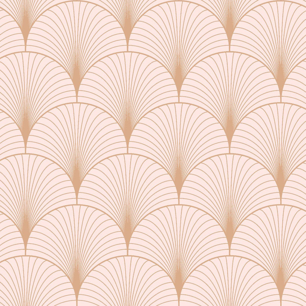 Lempicka Pink Art Deco Motif Wallpaper by ESTA Home Design Department Covers about 57.5 square feet 20.9-in by 33-ft long roll Unpasted 6.9 - Fabric Carolina -