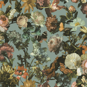 Zarinda Light Blue Flowers Wallpaper by ESTA Home