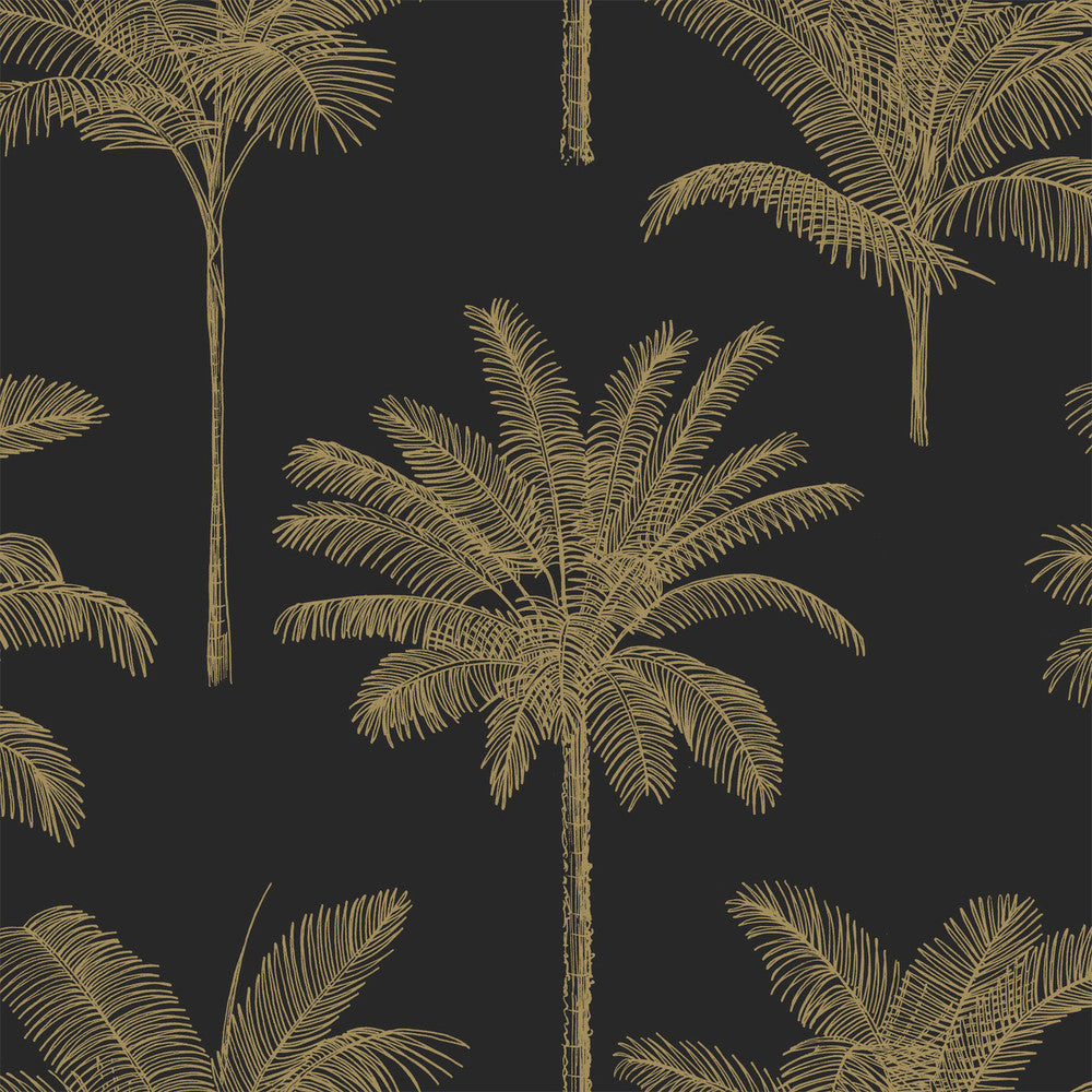 Taj Black Palm Trees Wallpaper by ESTA Home Design Department Covers about 57.5 square feet 20.9-in by 33-ft long roll Unpasted 20.9 - Fabric Carolina -