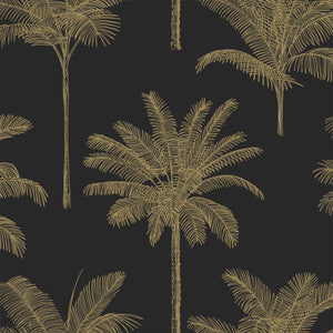 Taj Black Palm Trees Wallpaper by ESTA Home