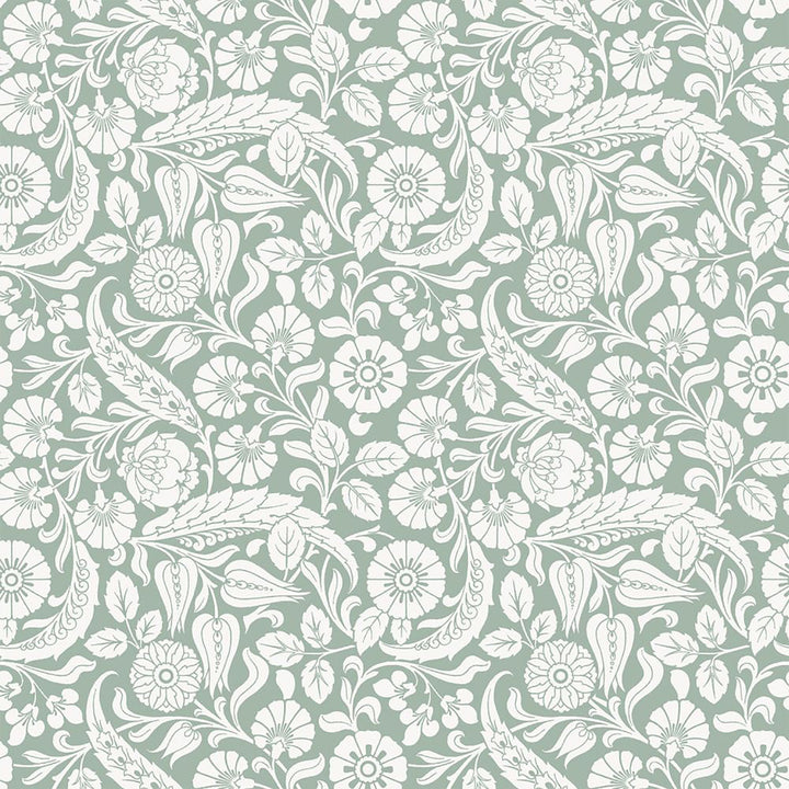 Cordelia Green Baroque Blooms Wallpaper by ESTA Home Design Department Covers about 57.5 square feet 20.9-in by 33-ft long roll Unpasted 10.4 - Fabric Carolina -