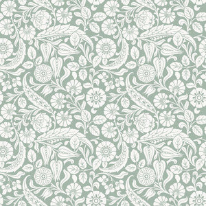 Cordelia Green Baroque Blooms Wallpaper by ESTA Home