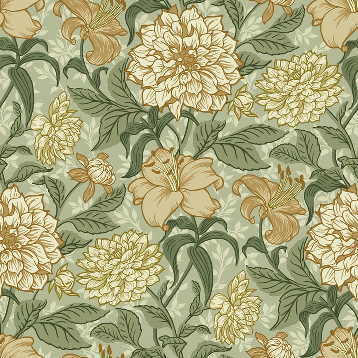 Persephone Yellow Spring Blossoms Wallpaper by ESTA Home Design Department Covers about 57.5 square feet 20.9-in by 33-ft long roll Unpasted 20.9 - Fabric Carolina -