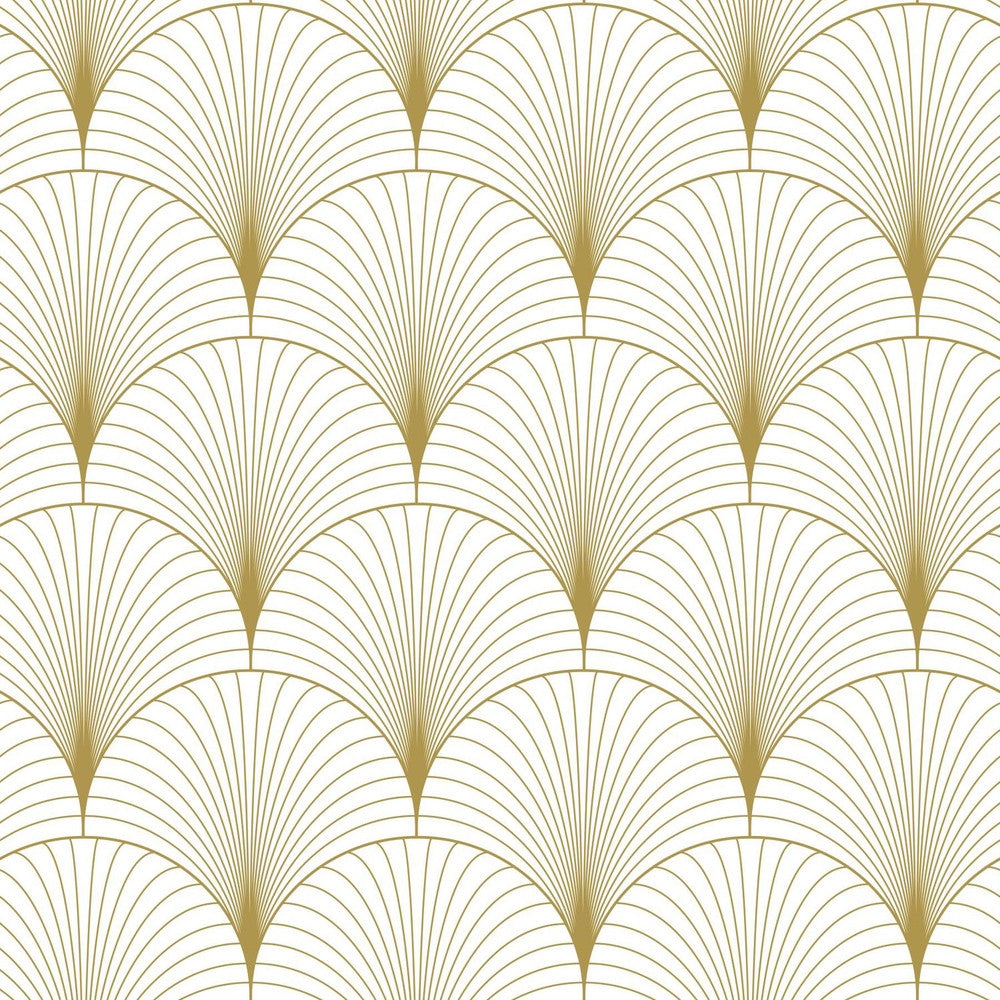 Lempicka White Art Deco Motif Wallpaper by ESTA Home Design Department Covers about 57.5 square feet 20.9-in by 33-ft long roll Unpasted 6.9 - Fabric Carolina -