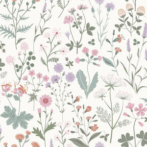 Letitia Purple Summer Meadows Wallpaper by ESTA Home