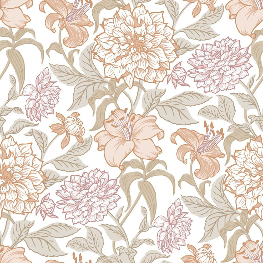 Persephone Pastel Spring Blossoms Wallpaper by ESTA Home Design Department Covers about 57.5 square feet 20.9-in by 33-ft long roll Unpasted 20.9 - Fabric Carolina -