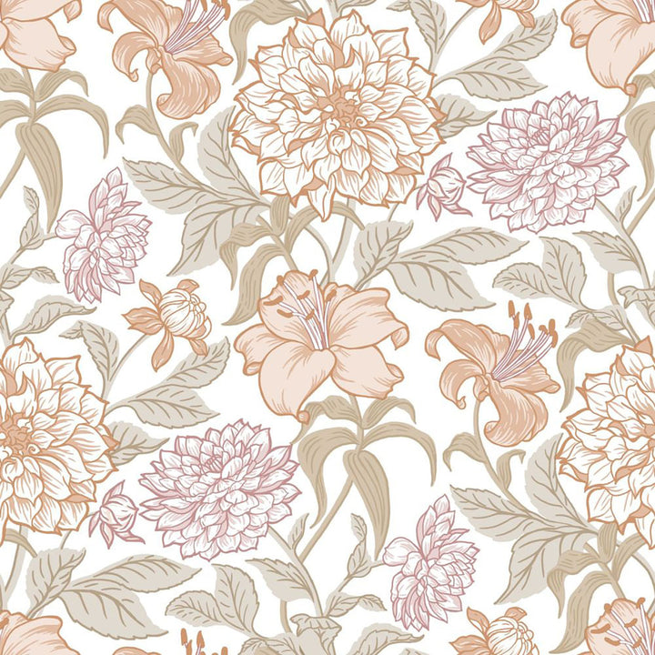Persephone Pastel Spring Blossoms Wallpaper by ESTA Home Design Department Covers about 57.5 square feet 20.9-in by 33-ft long roll Unpasted 20.9 - Fabric Carolina -