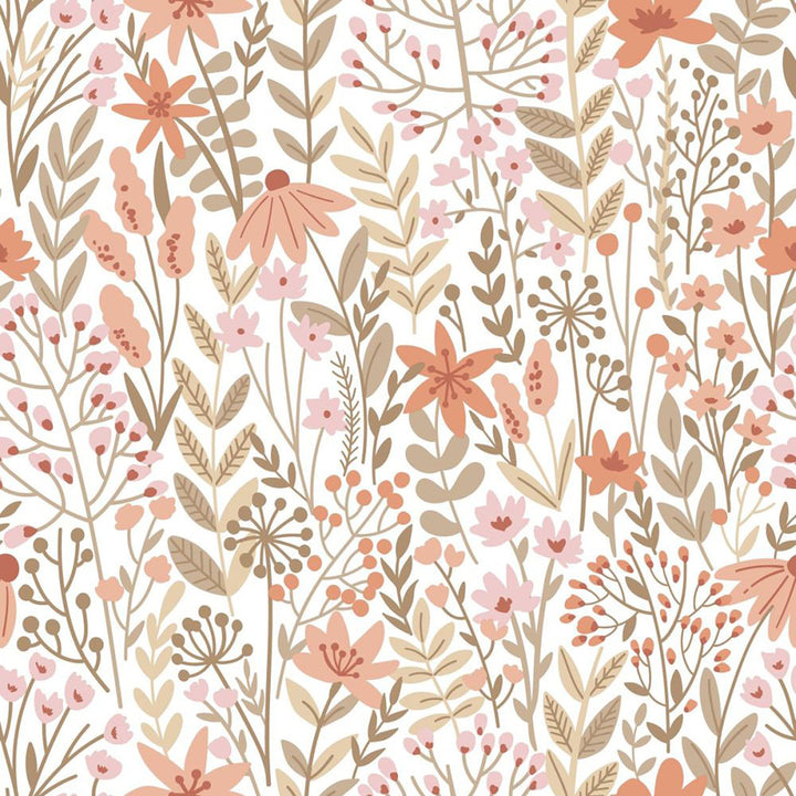 Eudora Pink Prairie Petals Wallpaper by ESTA Home Design Department Covers about 57.5 square feet 20.9-in by 33-ft long roll Unpasted 20.9 - Fabric Carolina -