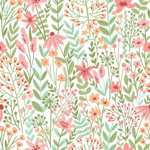 Eudora Green Prairie Petals Wallpaper by ESTA Home