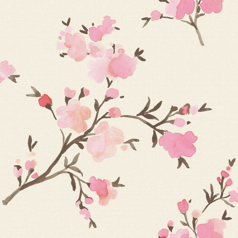 Glinda Pink Floral Wallpaper by ESTA Home Design Department Covers about 56.4 square feet 20.5-in by 33-ft long roll Unpasted 20.9 - Fabric Carolina -