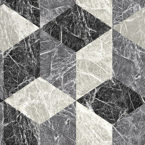 Rizzo Black Geometric Stone Wallpaper by Origin