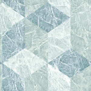 Rizzo Light Blue Geometric Stone Wallpaper by Origin