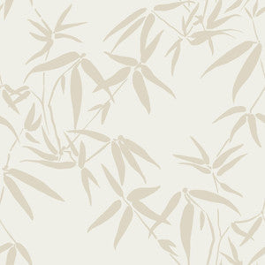 Guadua Beige Bamboo Leaves Wallpaper by Origin