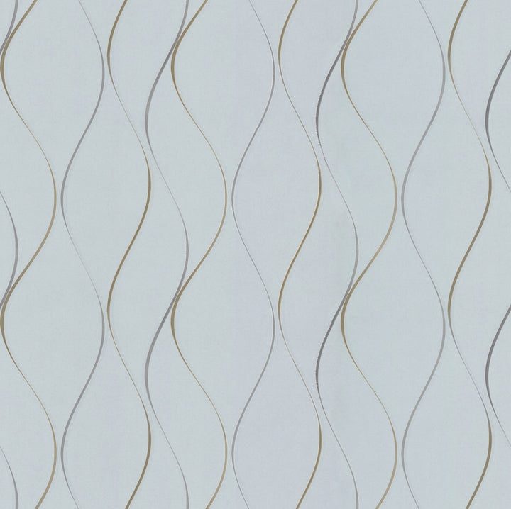 Wavy Stripe Light Blue Wallpaper by Antonina Vella Antonina Vella Dazzling Dimensions Volume II Covers about 57.8 square feet 21-in by 33-ft long roll Unpasted 21 - Fabric Carolina -
