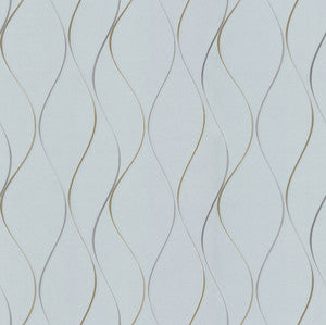Wavy Stripe Light Blue Wallpaper by Antonina Vella