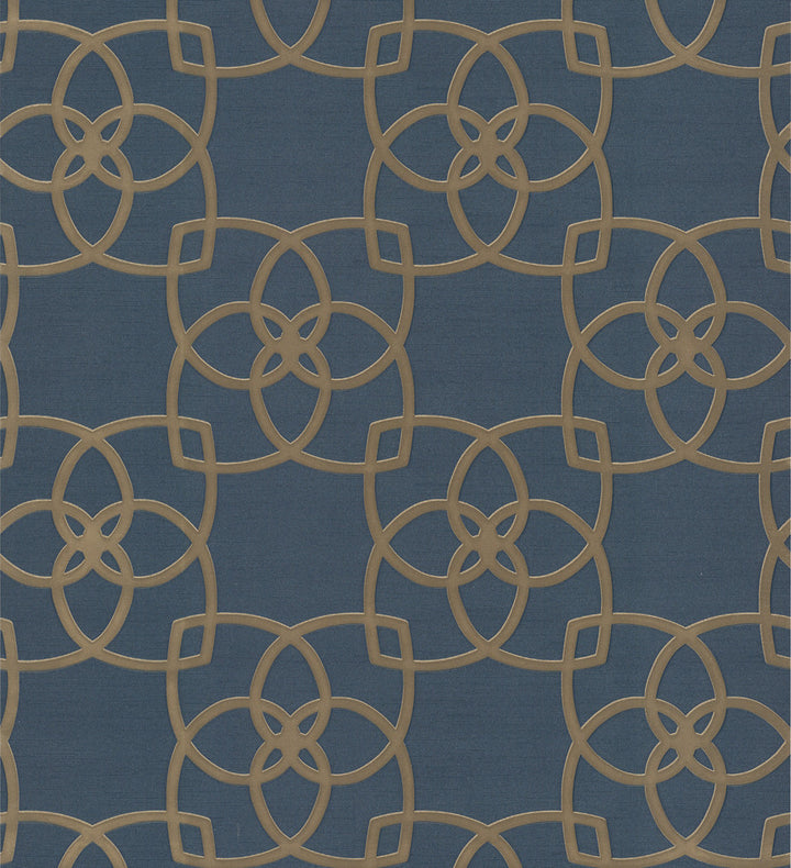 Serendipity Navy Wallpaper by Antonina Vella Antonina Vella Dazzling Dimensions Volume II Covers about 57.8 square feet 21-in by 33-ft long roll Unpasted 10.66 - Fabric Carolina -