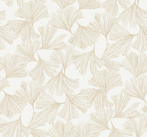 Gingko Toss Gold Wallpaper by Antonina Vella