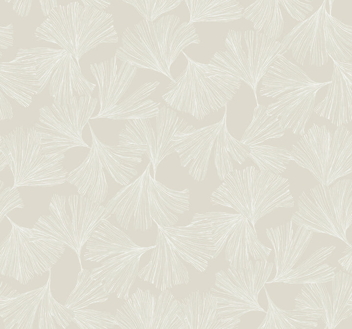 Gingko Toss Cream Wallpaper by Antonina Vella Antonina Vella Dazzling Dimensions Volume II Covers about 60.8 square feet 27-in by 27-ft long roll Unpasted 25.25 - Fabric Carolina -