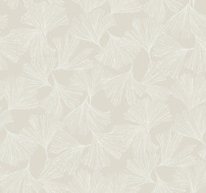 Gingko Toss Cream Wallpaper by Antonina Vella