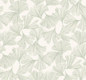 Gingko Toss Green Wallpaper by Antonina Vella