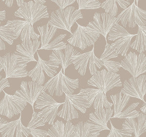 Ginkgo Toss Silver Wallpaper by Antonina Vella