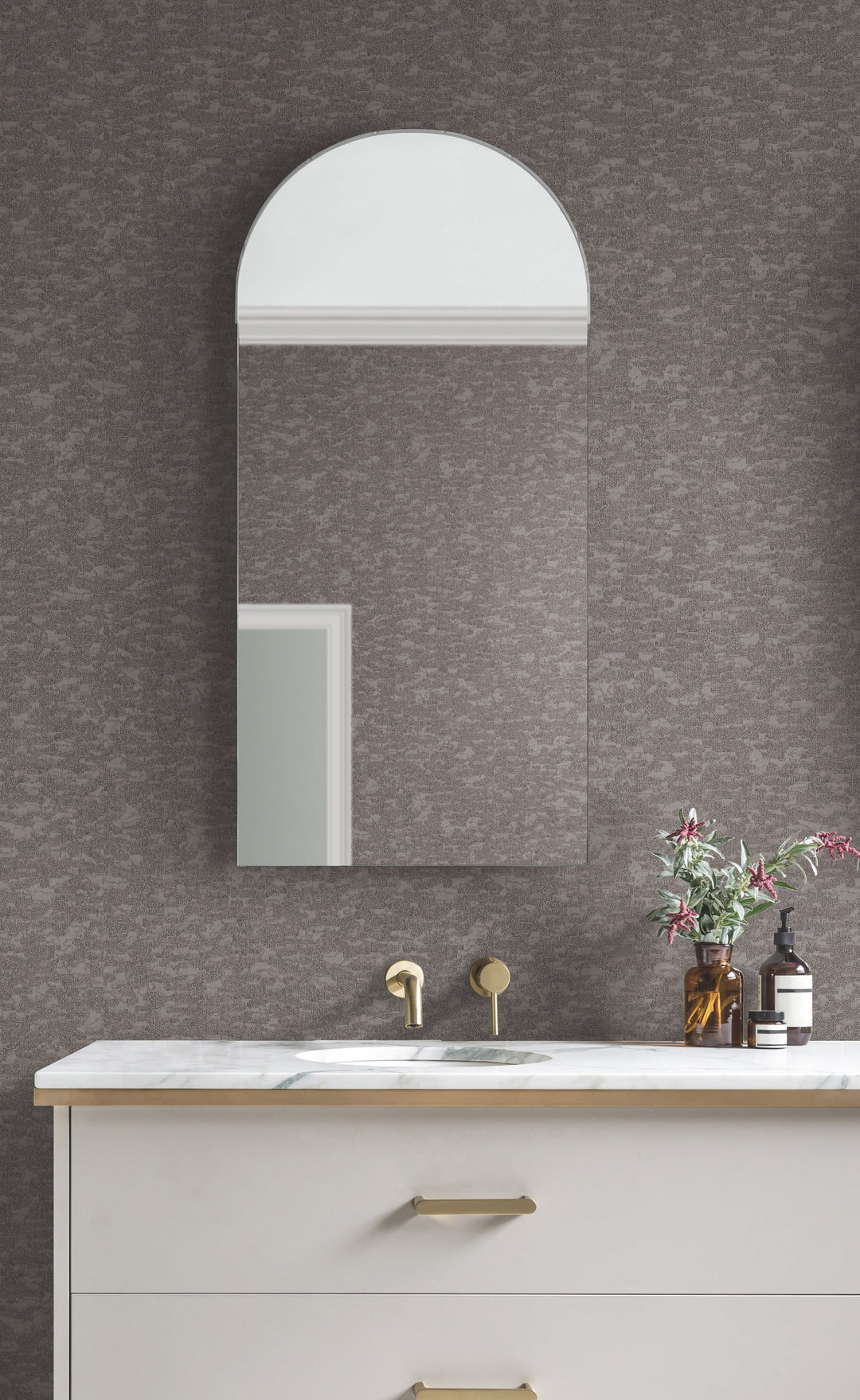 Weathered Cypress Silver Wallpaper by Antonina Vella Designer
