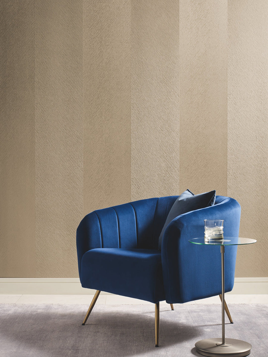 Etched Chevron Gold Wallpaper by Antonina Vella Designer