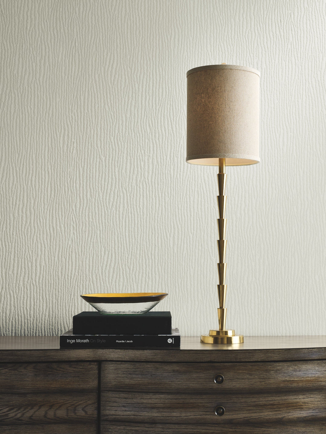 Rain Chimes Cream Wallpaper by Antonina Vella Designer