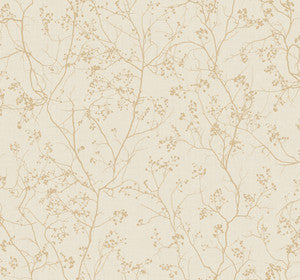 Luminous Branches Cream & Gold Wallpaper by York Wallcoverings